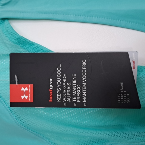 Under Armour Teal "keep You Cool" Cut Out Back Detail Top. Size Large. NWT - Picture 8 of 11